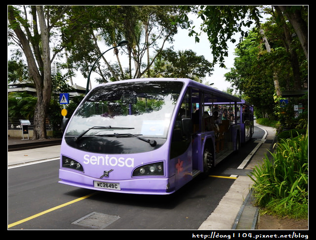 新加坡。聖淘沙海灘火車。亞洲最南端