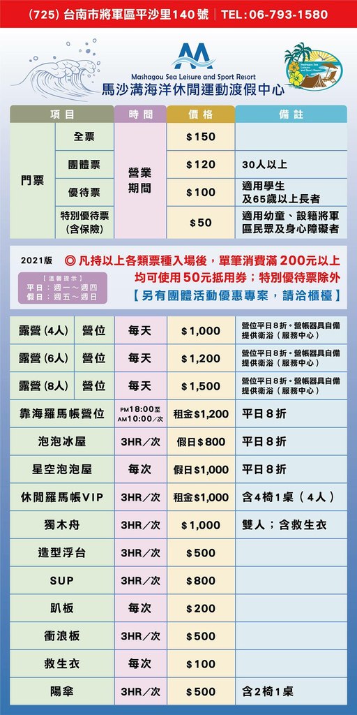 【台南一日遊景點推薦】馬沙溝海洋休閒運動渡假中心 南臺灣唯一合法海水浴場 泡泡冰屋/帳篷露營通通有