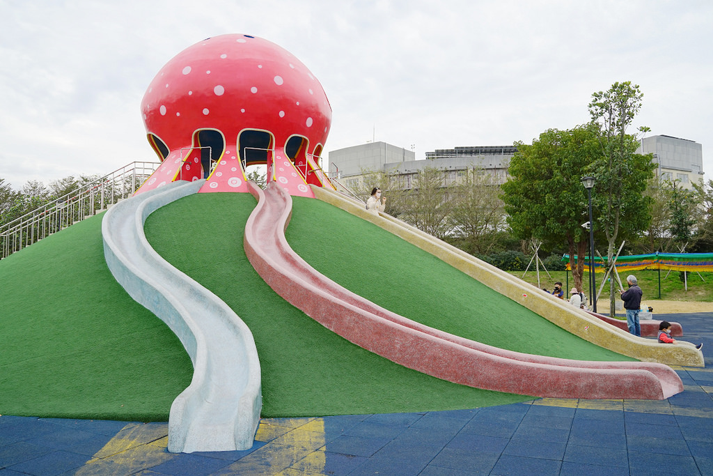 【苗栗親子公園推薦】苗栗第一座特色親子公園 3樓高八爪章魚溜滑梯 貓裏喵親子公園